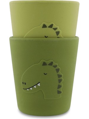 Trixie Mr. Dino Yeşil Silikon Çocuk 2'li Bardak Seti