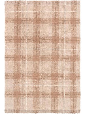 Lorena Canals Tartan Rose Pamuklu Küçük Boy Çocuk Odası Halısı 90 x 120 cm