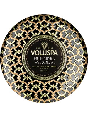 Voluspa Burning Woods 3 Wick Tin Mum