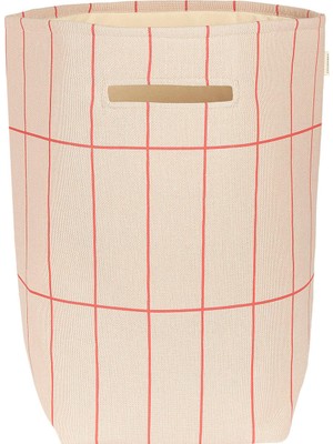Nobodinoz Vibes Pink Red Grid Büyük Boy Çocuk Odası Düzenleyici Sepet