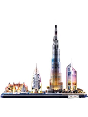 Cubic Fun Dubai LED Işıklı 3D Puzzle 182 Parça