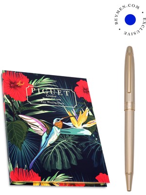 Piguet Sigma V L’doré & Hummingbird's Song 14 Ayar Altın Kaplama Tükenmez Kalem ve Defter Seti