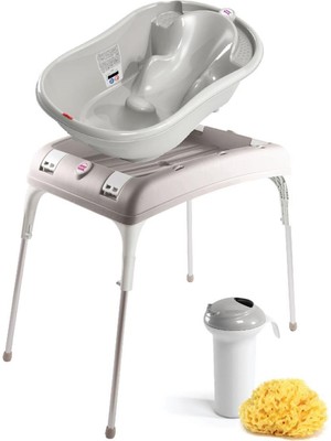 Okbaby Onda 4 Parça Açık Gri Bebek Banyo Seti