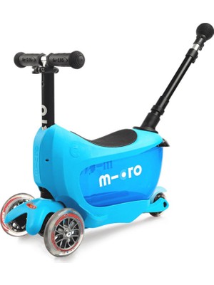 Micro MINI2GO Deluxe Plus Işıklı Itme Çubuklu Ayarlanabilir Gidonlu Depolama Alanlı 3 Tekerlekli 18 Ay - 5 Yaş Çocuk Scooter