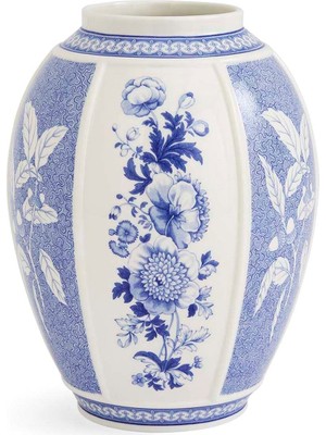 Spode Blue Italian Mavi Beyaz Porselen Vazo