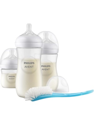 Philips Avent Natural Response 0+ Ay 3'lü Biberon ve Biberon Fırçası Seti