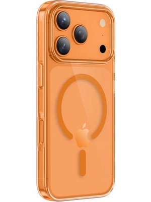 Keephone iPhone 17 Pro Max Glaze Magsafe Uyumlu Turuncu Telefon Kılıfı