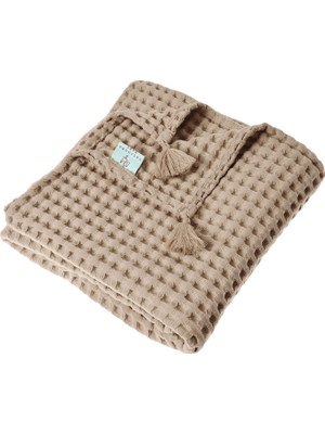 Casadora Baby Bej %100 Pamuk Bebek Waffle Bebek Pike Örtü 90 x 120 cm