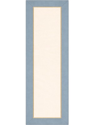 Roumélie Orientale Coastal Mist Işlemeli Açık Mavi ve Krem Pamuklu Runner 150 x 50 cm