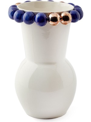 Maji Atelier Cosmos Lacivert Altın Dekorlu Porselen Vazo 24 cm