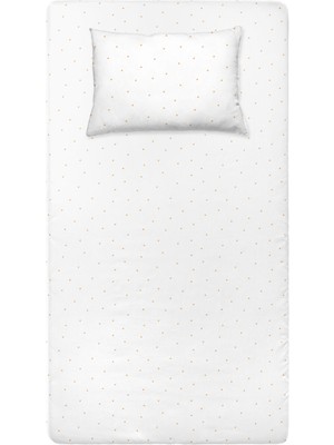 Casadora Baby Stars Organik Pamuk Saten Çocuk Lastikli Çarşaf ve Yastık Kılıfı Seti 100 x 200 cm + 50 x 70 cm