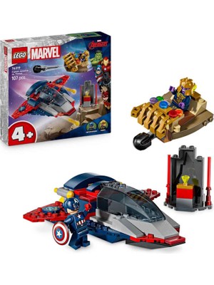 LEGO Marvel Kaptan Amerika Thanos'a Karşı 107 Parça 4+ Yaş Yapı Oyuncağı 76319