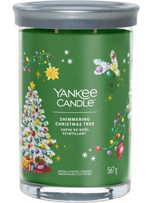 Yankee Candle Shimmering Christmas Tree Yeşil Tumbler Kokulu Mum 567 G