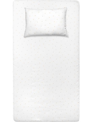 Casadora Baby Stars Organik Pamuk Saten Bebek Lastikli Çarşaf ve Yastık Kılıfı Seti 70 x 140 cm + 35 x 45 cm