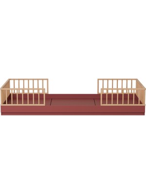 Babywulf Dual Bordo Montessori Çocuk Karyola 120 x 200 cm