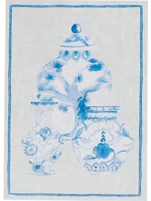 Caspari Glazed Porcelain 8'li Kutulu Not Kartı ve Zarfı