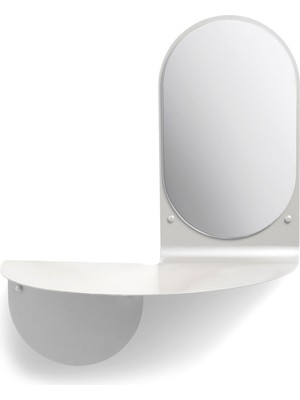 Klevering Flip Açık Gri Metal Raflı Duvar Aynası