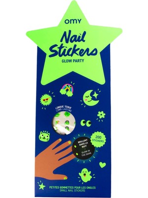 OMY Glow Party Karanlıkta Parlayan Kız Çocuk Tırnak Stickerı