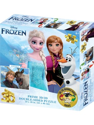 Disney Frozen Çift Taraflı 300 Parça 3D Puzzle