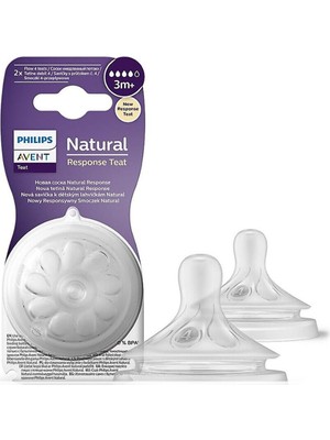 Philips Avent Doğal Tepkili 4 Numara 3+ Ay 2'li Biberon Emziği