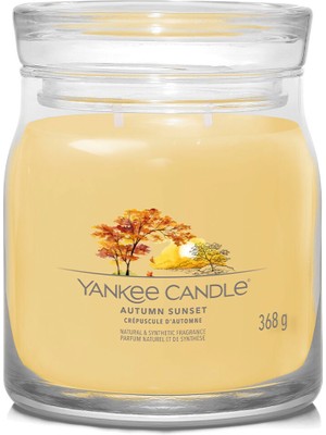 Yankee Candle Autumn Sunset Sarı Odunsu Kokulu Mum 368 G