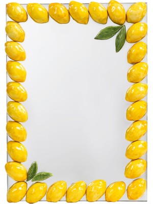 Feeling Good Inside Lemon Lemon Sarı Seramik Duvar Aynası