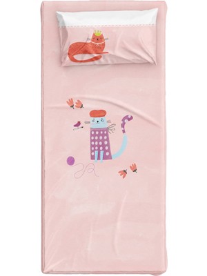Itsy Bitsy Kids Kitty Of Quueens Pembe Pamuk Saten Kız Çocuk Çarşaf Seti 90 x 190 cm