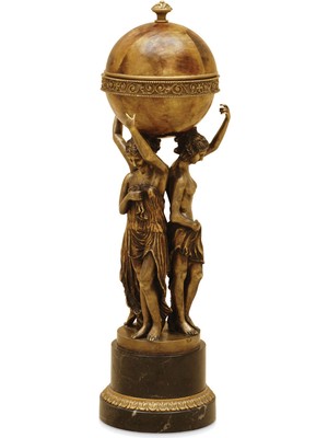 Dream Home Maitland Smith Küre Kaseli Kutlama Figürü Bronz Dekoratif Obje