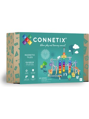 Connetix Rainbow Ball Run 92 Parça 3+ Yaş Manyetik Bloklar Yapı Oyuncağı