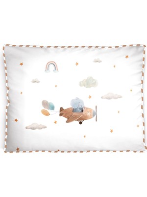 Casadora Baby Happy Tony Baskılı Beyaz Pamuk Bebek Odası Kırlent 35 x 45 cm