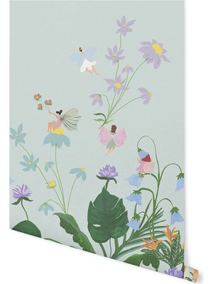 Pop By Gaea Flower Fairies Seamless Çocuk Odası Duvar Kağıdı 100 x 100 cm