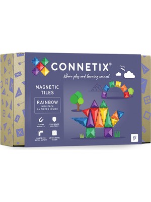 Connetix Rainbow Manyetik Bloklar 24 Parça Mini Yapı Oyuncağı
