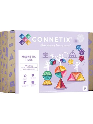 Connetix Pastel Shape Expansion Manyetik Bloklar 48 Parça Yapı Oyuncağı