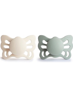 Frigg Butterfly Cream Sage Silikon Ortodontik 2'li Emzik
