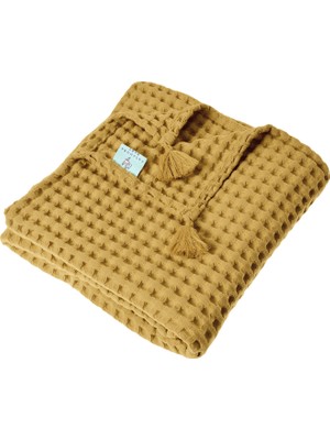 Casadora Baby Hardal %100 Pamuk Waffle Bebek Pike Örtü 90 x 120 cm