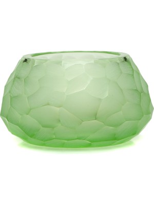 Moser Yeşil Desenli Kristal Mumluk