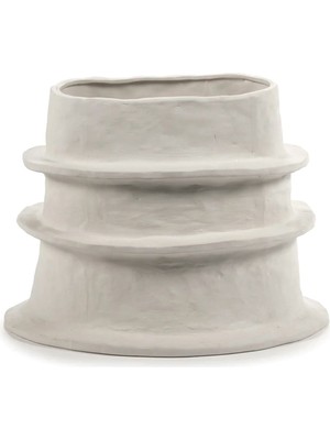 Serax Flower Pot 06 M Beige Molly Kırık Beyaz Seramik Dekoratif Obje