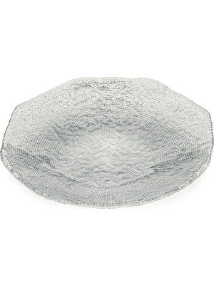 I.V.V Diamante Beyaz Cam Dekoratif Tabak 41 cm