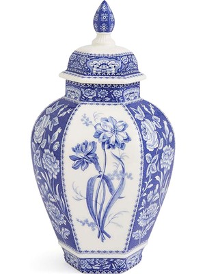 Spode Blue Italian Mavi Beyaz Porselen Vazo