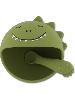 Trixie Mr. Dino Yeşil Silikon Bebek Yemek Seti