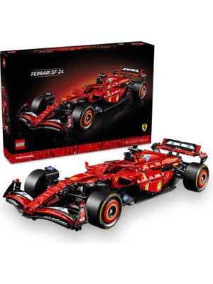 LEGO Technic Ferrari Sf-24 F1 Araba 1361 Parça Koleksiyonluk Yarış Arabası Yapı Oyuncağı 42207