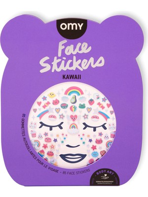 OMY Kawaii Face Stickers Kız Çocuk Yüz Stickerı