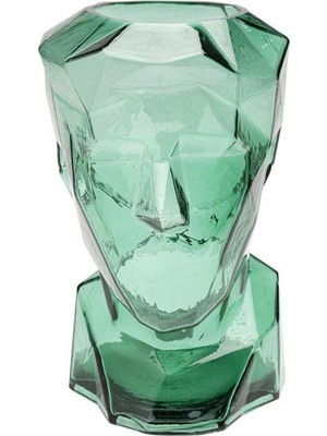 Kare Design Prisma Face Green Cam Vazo 30 cm