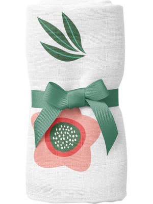 Itsy Bitsy Kids Petit Fleur Renkli Yeşil Müslin Bebek Örtüsü 70 x 70 cm