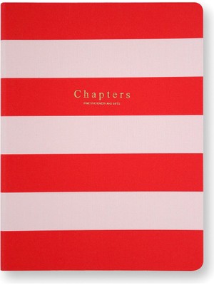 Chapters Canvas Pink & Red Stripes Not Defteri