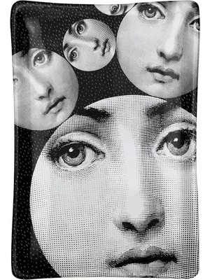 Fornasetti Variazioni N242 Siyah Beyaz Porselen Kül Tablası