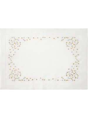Çakıl Taşı Kırık Beyaz Keten 4'lü Amerikan Servis 30 x 50 cm