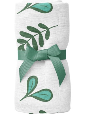 Itsy Bitsy Kids Petit Fleur Garden Yeşil Pamuk Müslin Bebek Örtüsü 100 x 100 cm