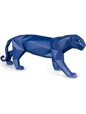 Lladro Panther Mavi Porselen Heykel