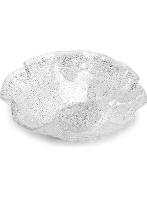 I.V.V Diamente Beyaz Cam Dekoratif Kase 28 cm